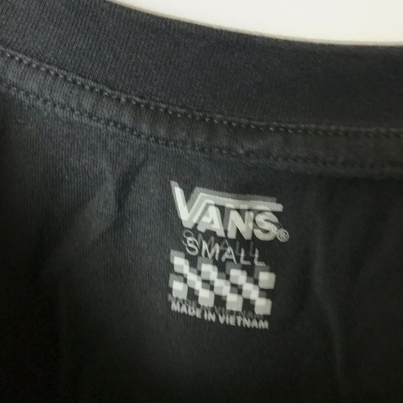 Vans Off The Wall T Shirt Skate Street Crop Top Raw Hem Graphic Tee Womens Top S - Picture 4 of 11